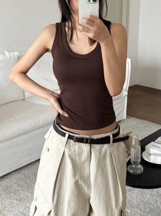 Ronnie Basic Plain Side Breast Cover Cup Sleeveless Bralette