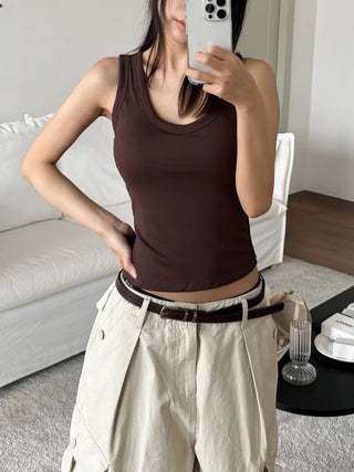Ronnie Basic Plain Side Breast Cover Cup Sleeveless Bralette
