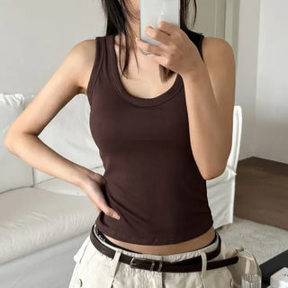 Ronnie Basic Plain Side Breast Cover Cup Sleeveless Bralette