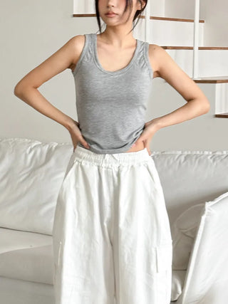 Ronnie Basic Plain Side Breast Cover Cup Sleeveless Bralette
