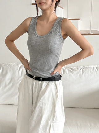 Ronnie Basic Plain Side Breast Cover Cup Sleeveless Bralette