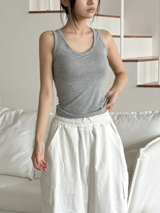 Ronnie Basic Plain Side Breast Cover Cup Sleeveless Bralette