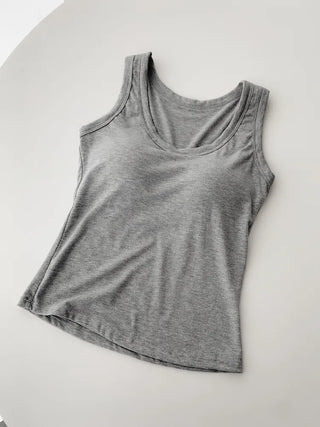Ronnie Basic Plain Side Breast Cover Cup Sleeveless Bralette