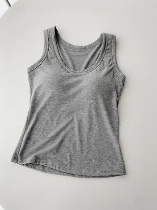 Ronnie Basic Plain Side Breast Cover Cup Sleeveless Bralette