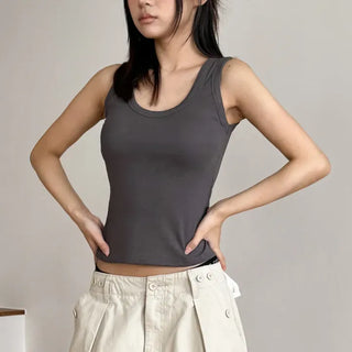 Ronnie Basic Plain Side Breast Cover Cup Sleeveless Bralette