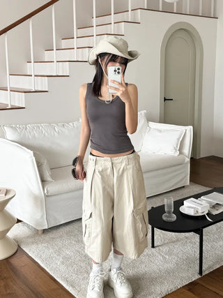 Ronnie Basic Plain Side Breast Cover Cup Sleeveless Bralette