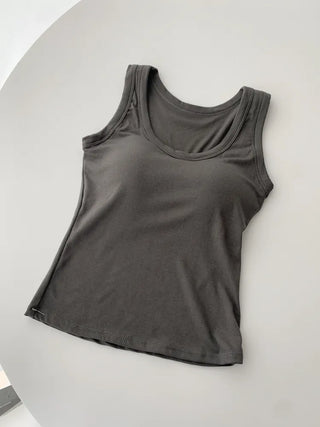Ronnie Basic Plain Side Breast Cover Cup Sleeveless Bralette