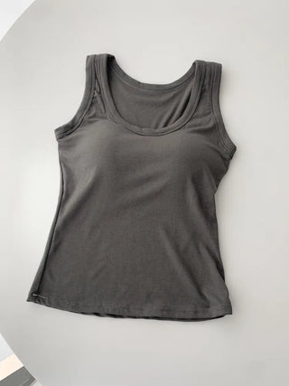 Ronnie Basic Plain Side Breast Cover Cup Sleeveless Bralette