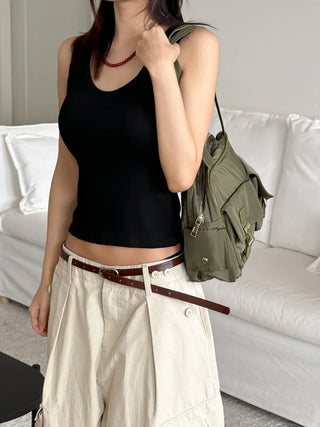 Ronnie Basic Plain Side Breast Cover Cup Sleeveless Bralette