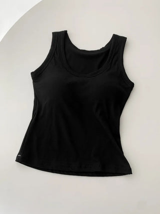 Ronnie Basic Plain Side Breast Cover Cup Sleeveless Bralette