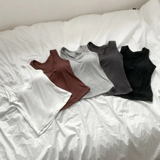 Ronnie Basic Plain Side Breast Cover Cup Sleeveless Bralette