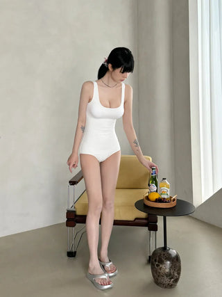 Embossed Button Cardigan Monokini Swimsuit