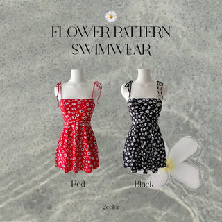 Sling Flower Pattern Strap One-Piece Swimsuit