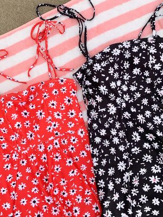 Sling Flower Pattern Strap One-Piece Swimsuit