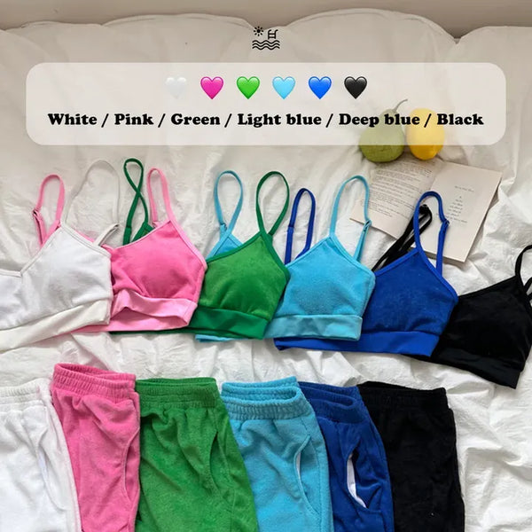 Soft Terry Towel Elastic Waist Wet Show Water Pants Bikini Swimsuit