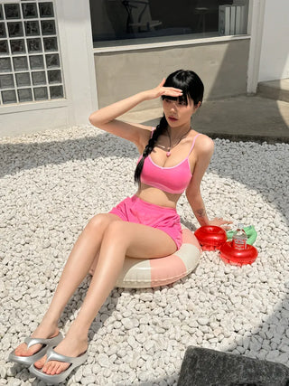 Soft Terry Towel Elastic Waist Wet Show Water Pants Bikini Swimsuit