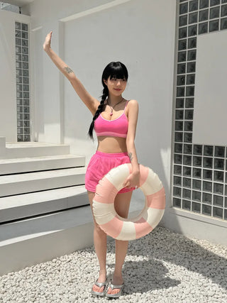 Soft Terry Towel Elastic Waist Wet Show Water Pants Bikini Swimsuit