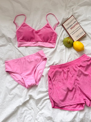 Soft Terry Towel Elastic Waist Wet Show Water Pants Bikini Swimsuit