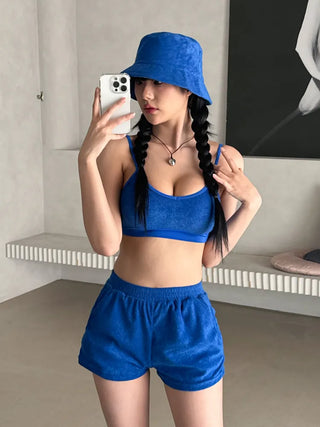 Soft Terry Towel Elastic Waist Wet Show Water Pants Bikini Swimsuit