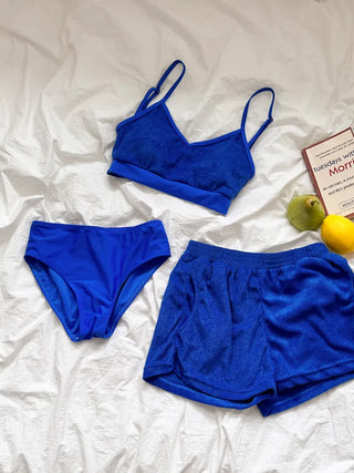 Soft Terry Towel Elastic Waist Wet Show Water Pants Bikini Swimsuit