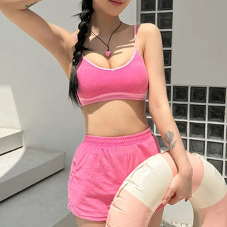 Soft Terry Towel Elastic Waist Wet Show Water Pants Bikini Swimsuit