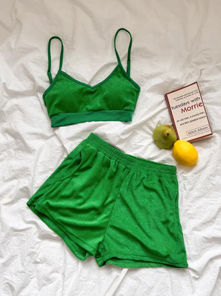 Soft Terry Towel Elastic Waist Wet Show Water Pants Bikini Swimsuit