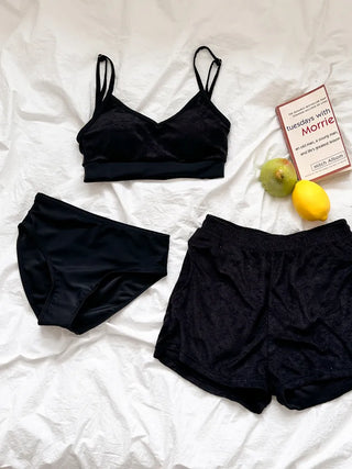 Soft Terry Towel Elastic Waist Wet Show Water Pants Bikini Swimsuit