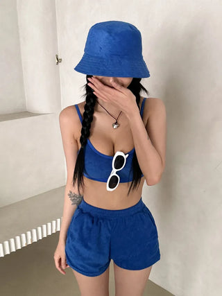 Soft Terry Towel Elastic Waist Wet Show Water Pants Bikini Swimsuit