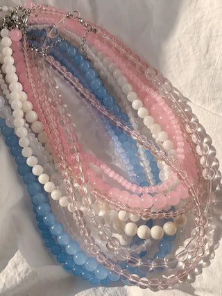 Pastel Round Gemstone Necklace Collection