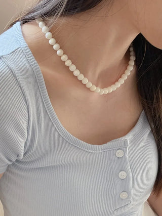 Pastel Round Gemstone Necklace Collection