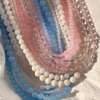 Pastel Round Gemstone Necklace Collection