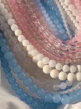 Pastel Round Gemstone Necklace Collection