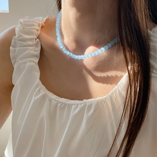 Pastel Round Gemstone Necklace Collection