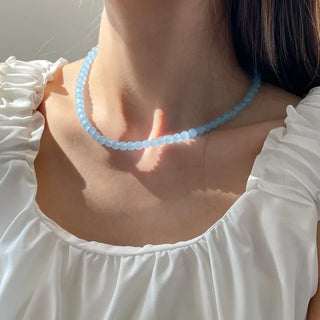 Pastel Round Gemstone Necklace Collection