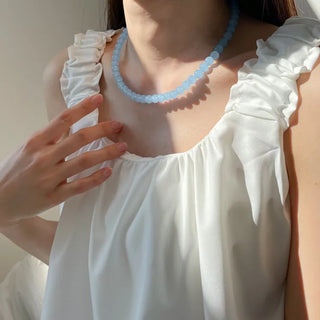 Pastel Round Gemstone Necklace Collection