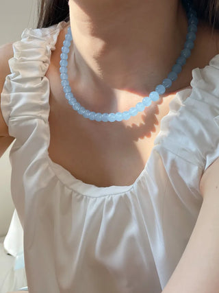Pastel Round Gemstone Necklace Collection