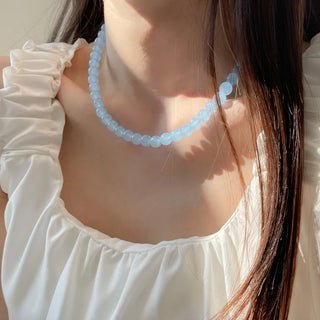Pastel Round Gemstone Necklace Collection