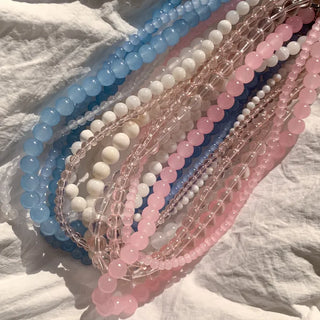 Pastel Round Gemstone Necklace Collection