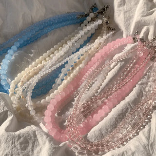 Pastel Round Gemstone Necklace Collection