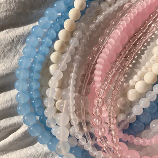 Pastel Round Gemstone Necklace Collection