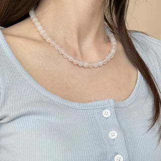 Pastel Round Gemstone Necklace Collection