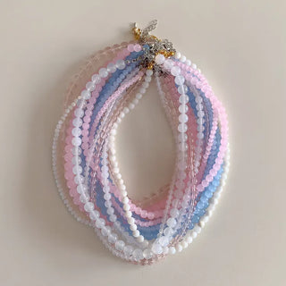 Pastel Round Gemstone Necklace Collection