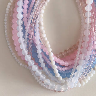 Pastel Round Gemstone Necklace Collection
