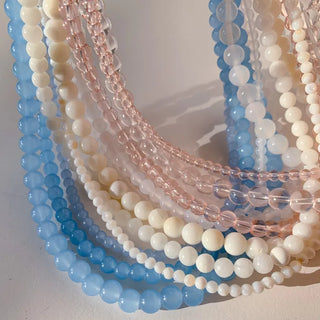 Pastel Round Gemstone Necklace Collection