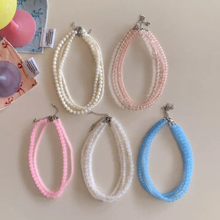 Pastel Round Gemstone Necklace Collection