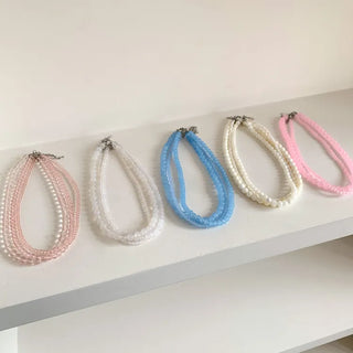 Pastel Round Gemstone Necklace Collection