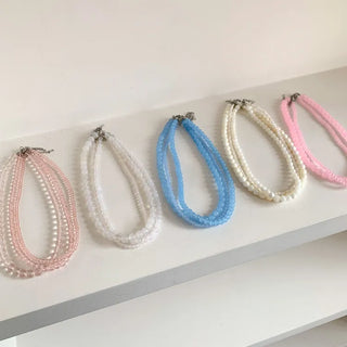 Pastel Round Gemstone Necklace Collection