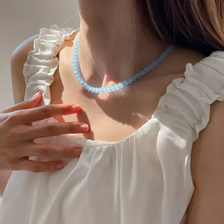 Pastel Round Gemstone Necklace Collection
