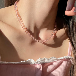 Pastel Round Gemstone Necklace Collection