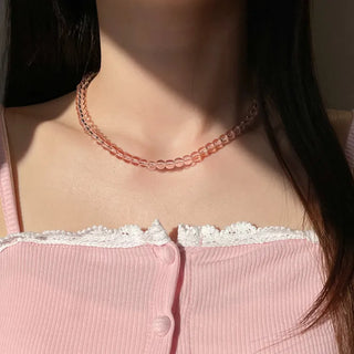 Pastel Round Gemstone Necklace Collection